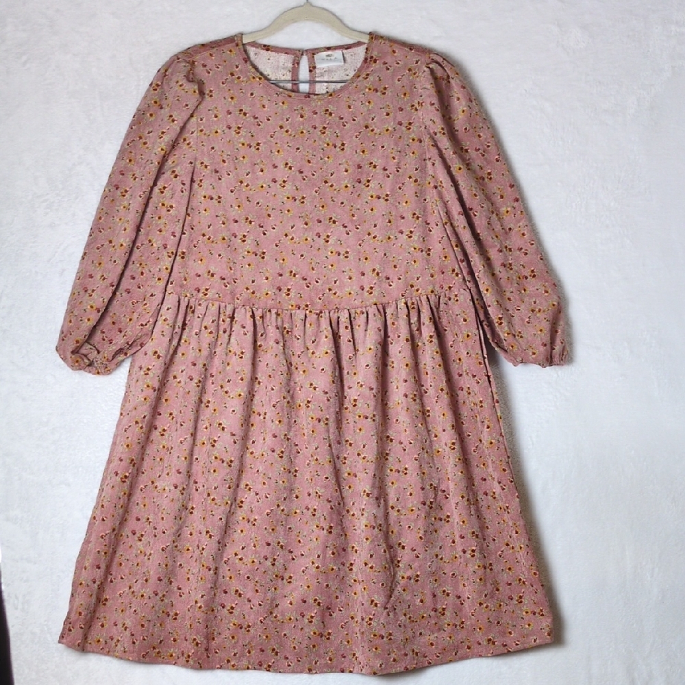 VILA Womens Pink Floral Farmhouse Cottagecore Long Sleeve Dress Size 6